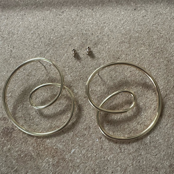 Gold Spiral Hoops Earrings - Anthropologie - Picture 1 of 5